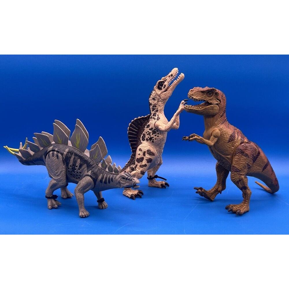 Roaring‎ Poseable Kid Galaxy Dinosaurs Lot Of 3- All Work. *Pre-Owned*